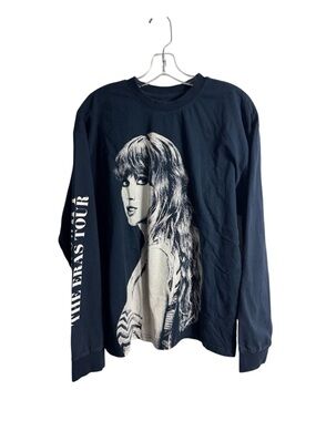 Taylor Swift The Eras Tour Navy Blue Long Sleeve T-Shirt Size Large